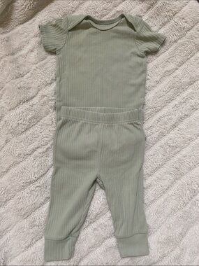 Carter’s Just One You Ribbed Matching Set in Sage Green